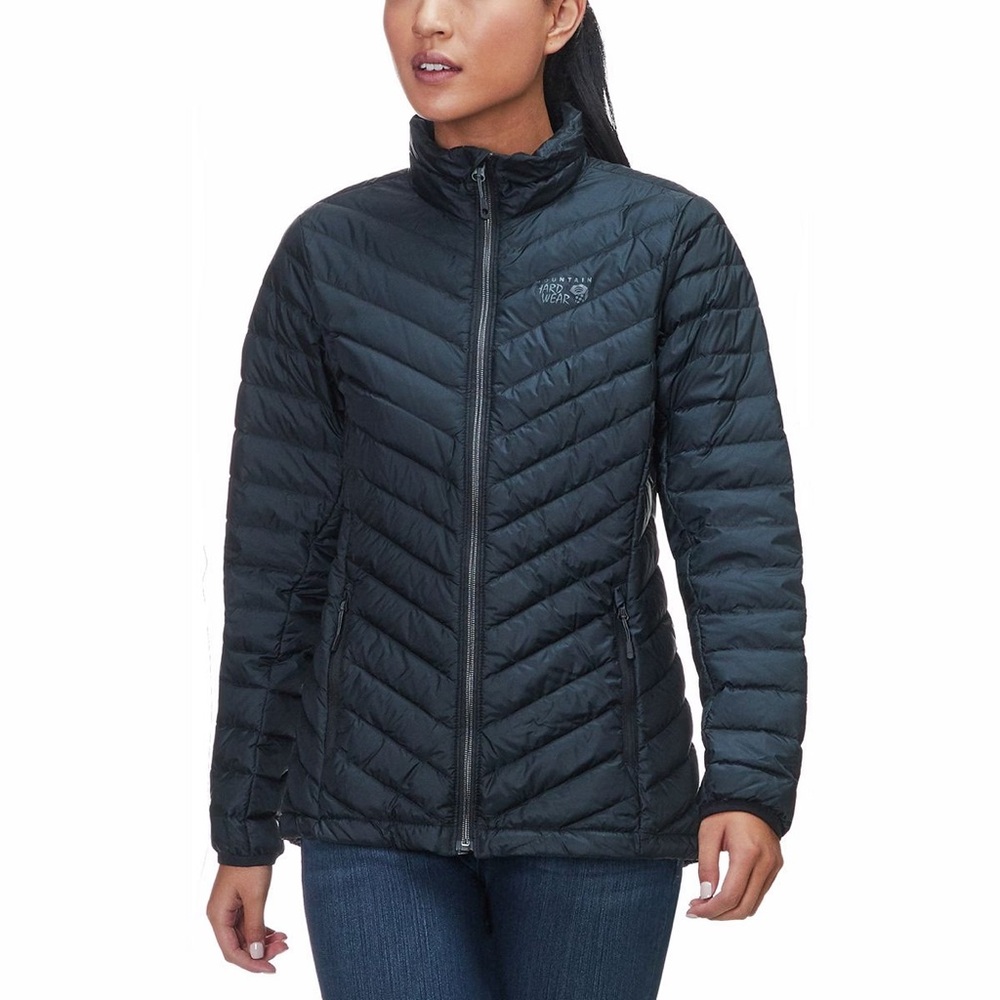 Mountain Hardwear Jacket Womens Size S Black Micro Ratio Q.Shield 650 Down Zip